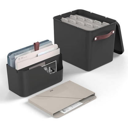 191204 - ROTHO MYPAPER Set i Organizuesit të Tavolinës, Mbajtëse Dokumentesh dhe Kutia e Arkivimit, Materiale Plastike, Ngjyre e Zezë