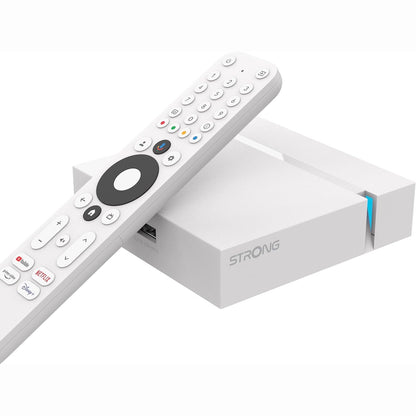 319534 - STRONG - Streaming Box Android TV 4K UHD - Leap-S3+ - Chromecast Built-in - Vocal Assistant Google - Dolby Atmos - E bardhë