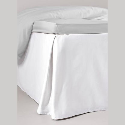 217312 - JOTEX - Mbulesë krevati Zack Satin Volant, 100% pambuk organik, lartësia 45 cm, e bardhë, 180 x 200 cm