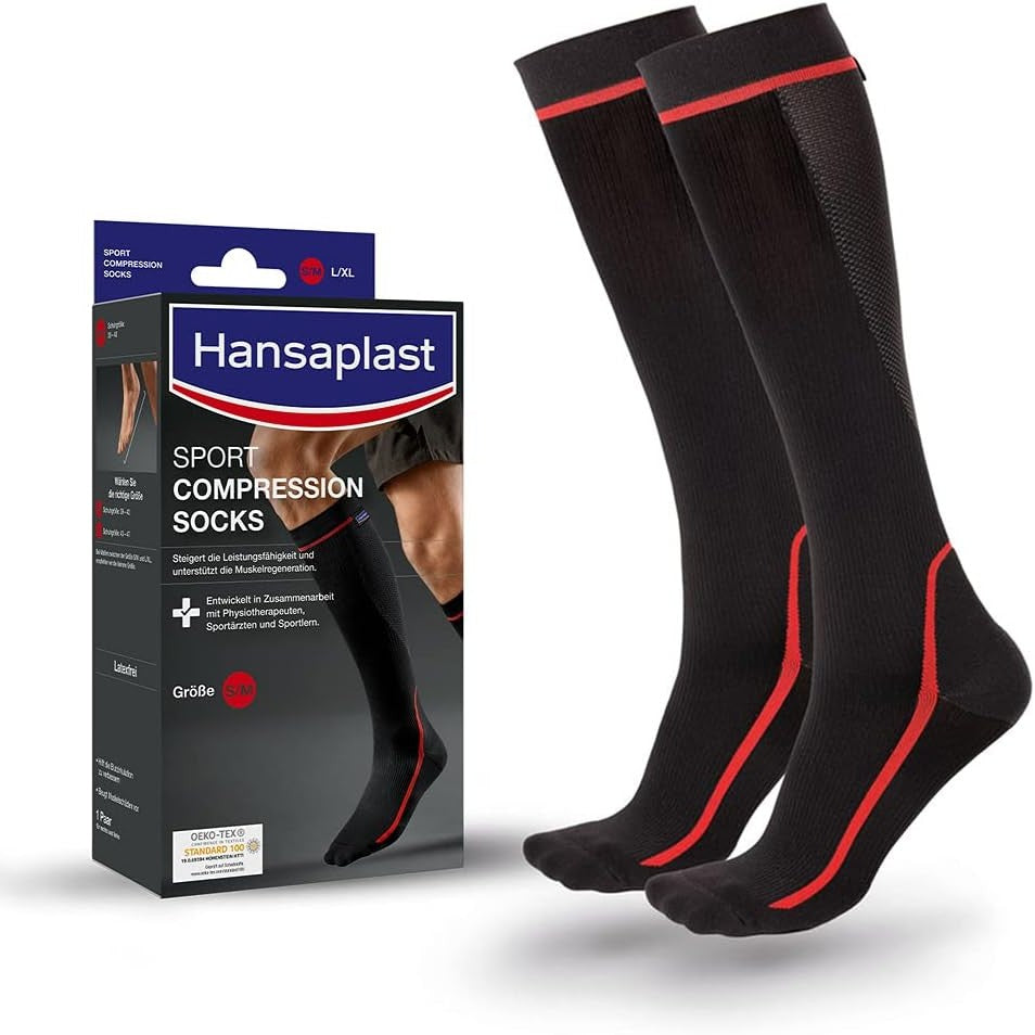 306405 - HANSAPLAST Çorape kompresimi sportive - 1 palë, madhësia S/M, deri në gjunjë