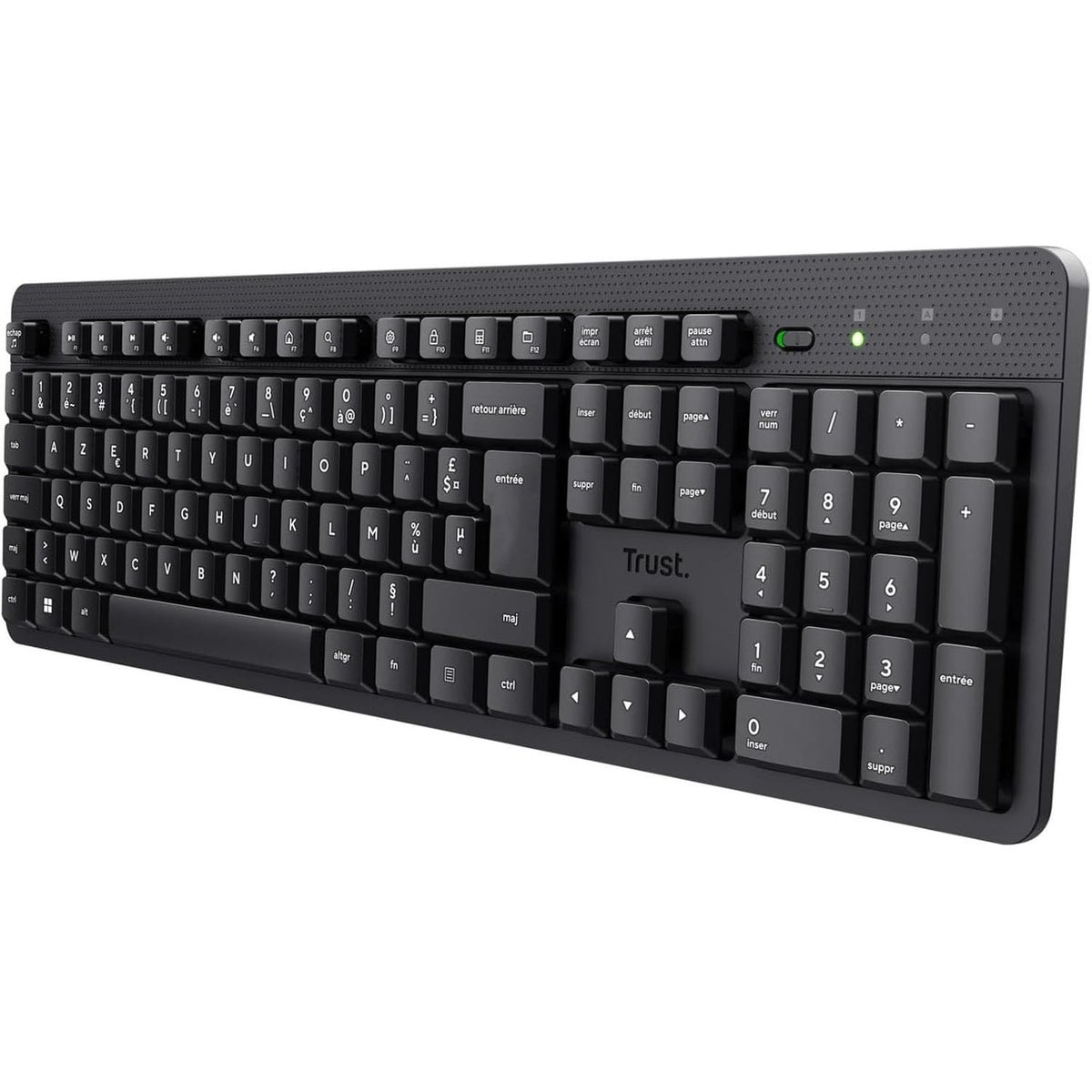 320350 - TRUST Tastierë pa tel ODY II e heshtur, paraqitje franceze AZERTY, marrës USB RF 2.4GHz, e zezë