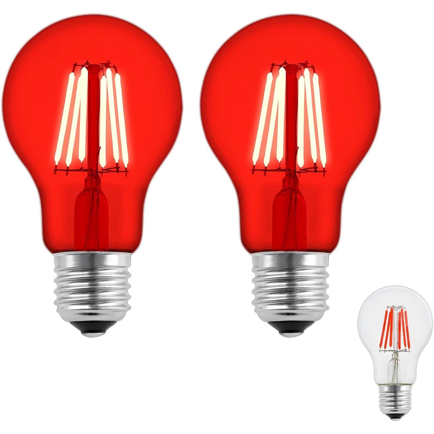224591 - CALDARAX Llampa LED të Kuqe E27 6W, A60, Ekuivalente 60W, 600LM, për Jashtë, Pako me 2
