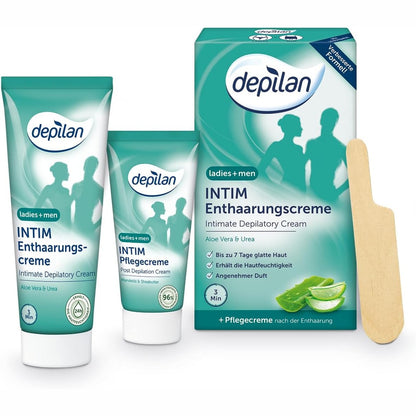 298821 - KREM DEPILAN për Depilimin e Qimeve Intime për Burra dhe Gra, 75ml + 30ml Krem Kujdesi Pas Depilimit