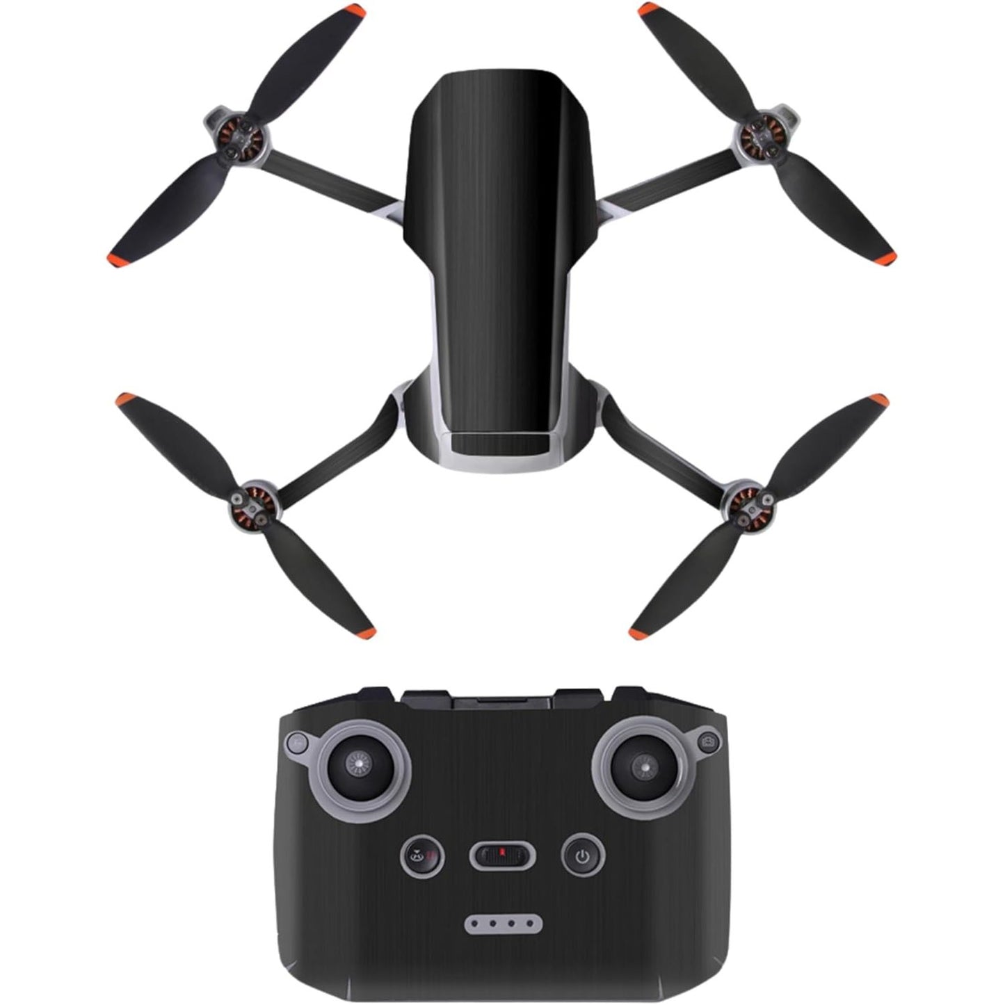224225 - LËKURË DRONI, 1 Set, e pajtueshme me DJI Mini 2, DJI Mini 2 SE, dizajn metalik i zi, ngjitës, mbulesë kamuflazh me film mbrojtës
