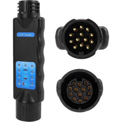 289094 - ZEVMI Trailer Tester 13-Pin, Testues rimorkiosh 12V plastikë dhe bakër për testimin e ndriçimit