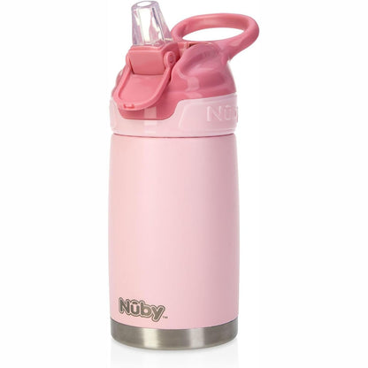 321665 - NUBY Shishe uji e izoluar prej çeliku inox Flip-It, 300 ml, 18+ muaj, rozë