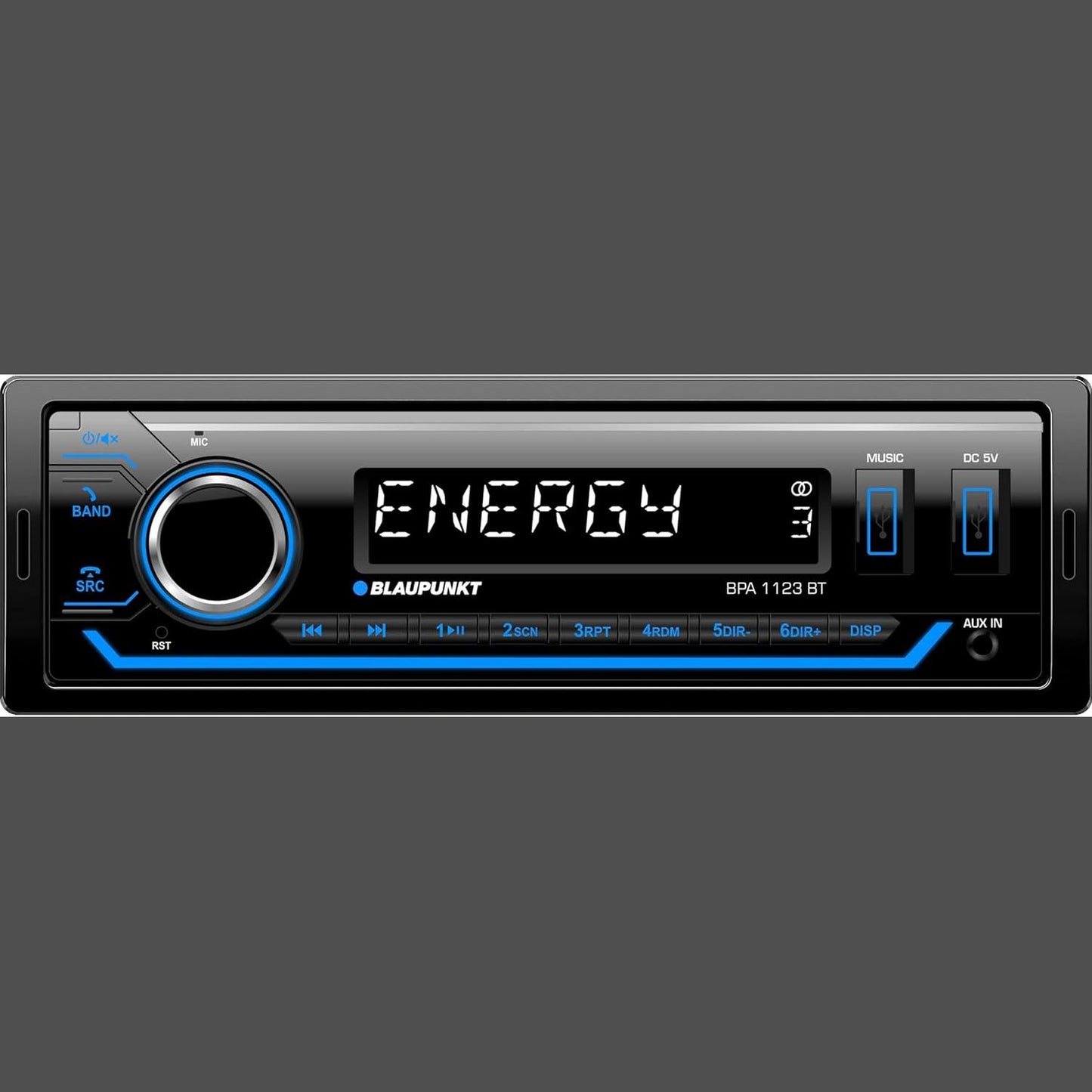 288545 - BLAUPUNKT BPA 1123 BT, radio makine 1-DIN, Bluetooth, USB, hyrje Aux, dalje Sub, 4x50 vat, 12V