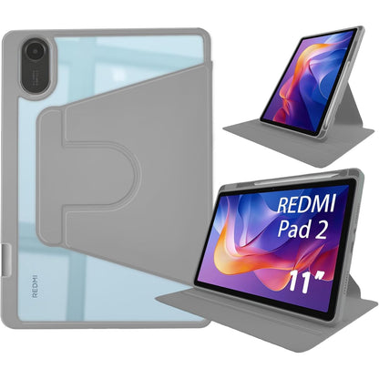 269508 - idudao Mbrojtëse për Xiaomi Redmi Pad 2 11 Inç 2025, me rrotullim 360° dhe shumëkëndësh, gri