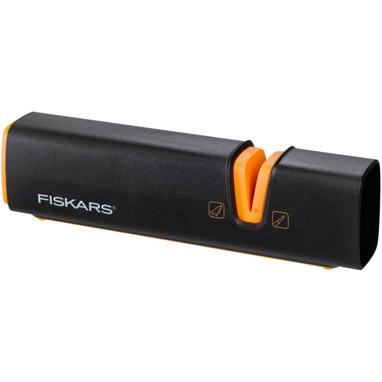 256803 - FISKARS Mprehëse thikash për tehe të mprehta çeliku, gur mprehjeje qeramik, Edge, Roll-Sharp, e zezë/portokalli, 1003098