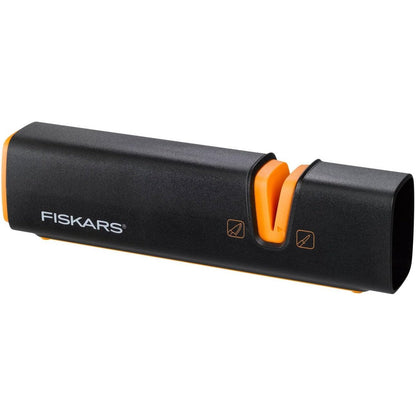 256803 - FISKARS Mprehëse thikash për tehe të mprehta çeliku, gur mprehjeje qeramik, Edge, Roll-Sharp, e zezë/portokalli, 1003098
