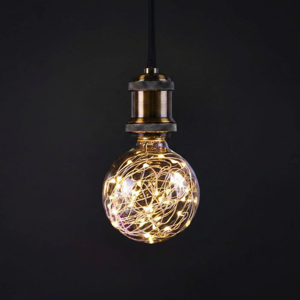 247141 - AIFUSI Llambë LED, 1 llambë LED E27 me tela bakri Vintage, 3W 300lm, ndriçim dekorativ