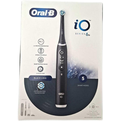 335755 - ORAL-B iO 6 Furçë dhëmbësh elektrike, 2 koka furçe, kuti, pastë dhëmbësh, e zezë