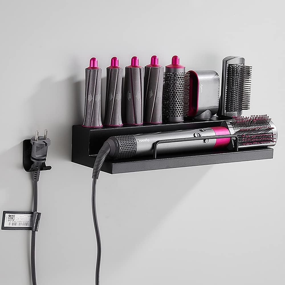 185980 - DALUOBO Rafti i Ruajtjes të Montuar në Mur për Dyson Airwrap, me Ngjitës për Banjën e Shtëpisë, Materiali: Inox