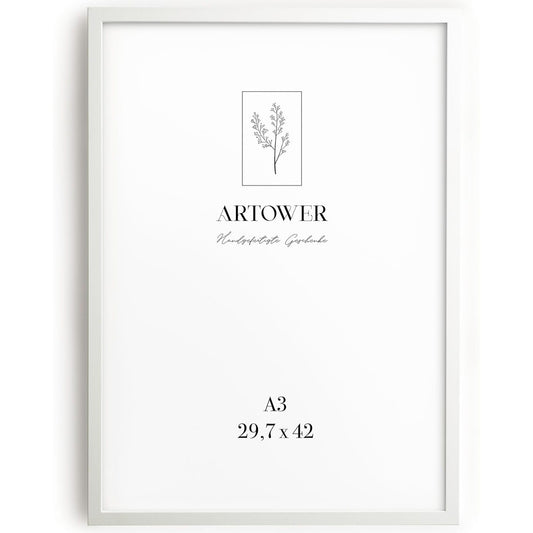 76983 - ARTOWER® Kornizë Fotoje Druri e Bardhë A3 30x42cm me Xham Pleksiglasi, për Foto të Mëdha, Kolazh Fotosh, Poster, si Mbajtëse Fotosh për Tavolinë dhe Dekorim Muri për Dhomë