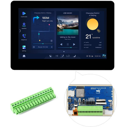 273058 - Waveshare ESP32-S3 Pllakë Zhvillimore, Ekrani Kapacitiv 4.3 inç, 800×480, Procesor 32Bit LX7 2-Bërthama, 240MHz, Mbështet WiFi, me Antenë