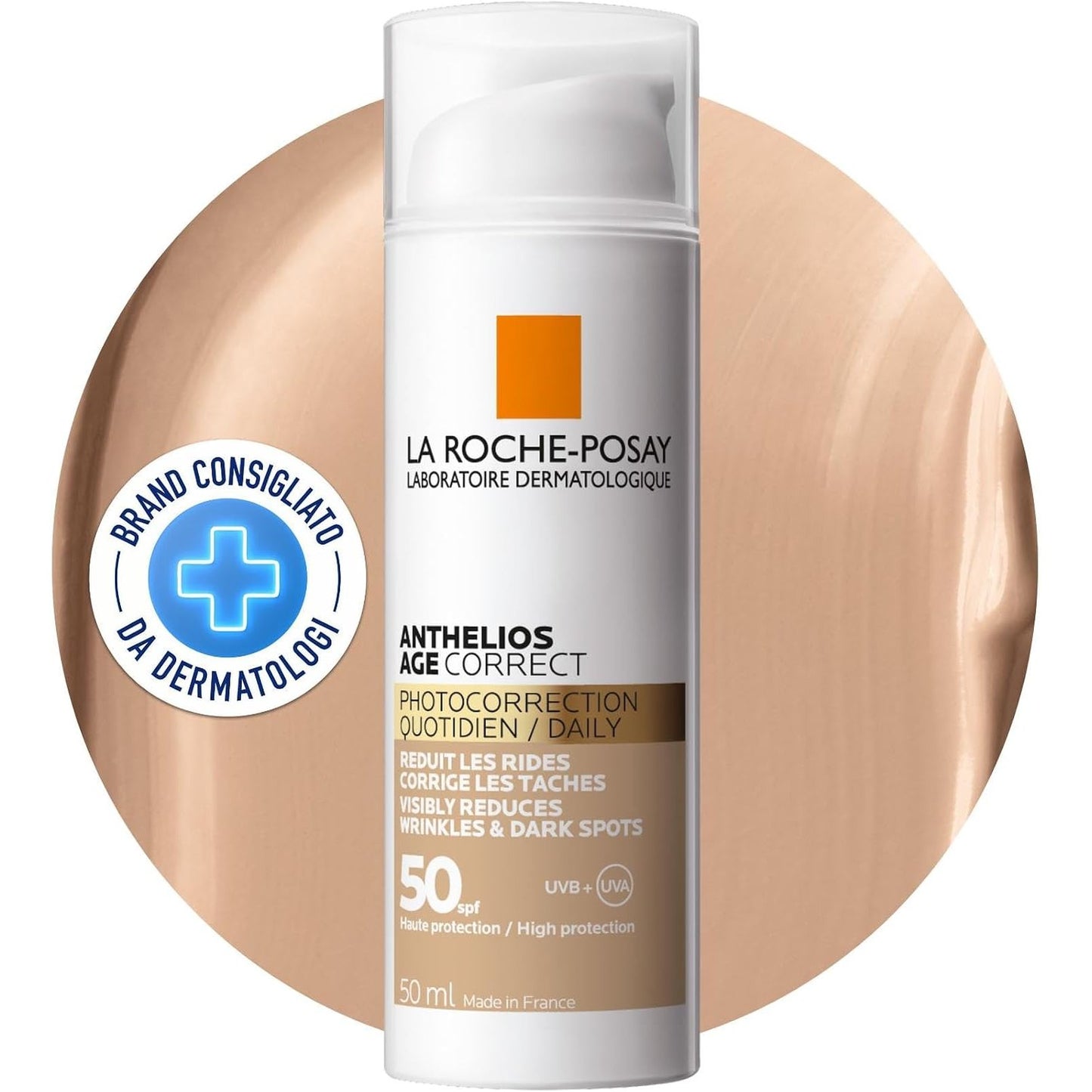 275206 - LA ROCHE-POSAY Krem xhel mbrojtës kundër plakjes me ngjyrë, SPF 50, 50 ml, formulë me teknologjinë Cellox-B3