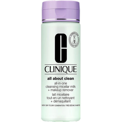 289760 - CLINIQUE All About Clean™ Qumësht Micelar Pastrues Gjithëpërfshirës + Heqës Grimi | Qumësht Micelar | Heq Grimi për Fytyrën, Sytë dhe Buzët | 200 ml