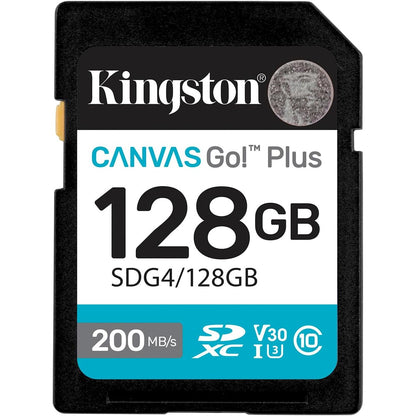 296124 - KINGSTON Kartë memorieje Canvas Go Plus SDXC Gen4, 200MB/s, C10, UHS-I, U3, V30, 128GB-SDG4/128GB