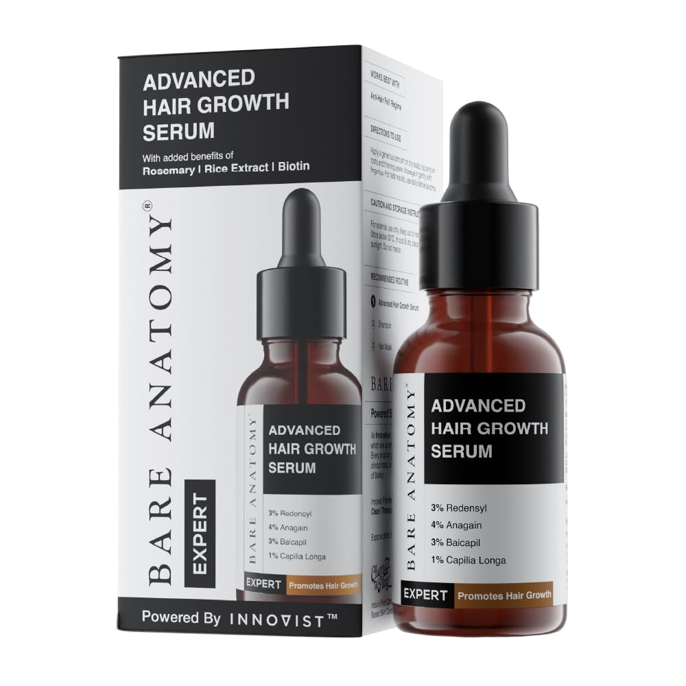 317110 - BARE ANATOMY Serum i Avancuar për Rritjen e Flokëve, 30ml, 3% Redensyl, 4% Anagain, 3% Baicapil, 1% Ekstrakt Capilia Longa, Rozmarine, Biotinë, Orizi