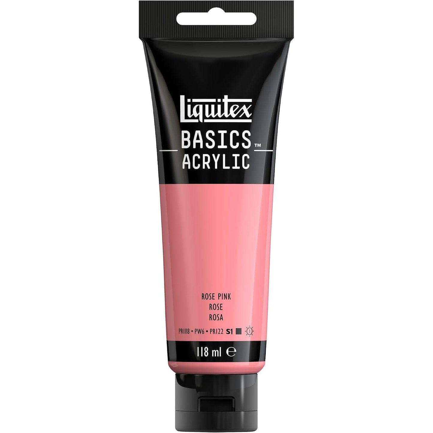 320538 - LIQUITEX 8870078 Basics Bojë akrilike, Pigmente për artistë, rezistente ndaj dritës, jetëgjatë, me përfundim sateni, Tub 118 ml, Rozë