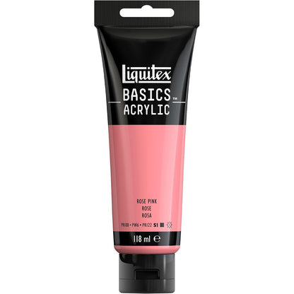 320538 - LIQUITEX 8870078 Basics Bojë akrilike, Pigmente për artistë, rezistente ndaj dritës, jetëgjatë, me përfundim sateni, Tub 118 ml, Rozë
