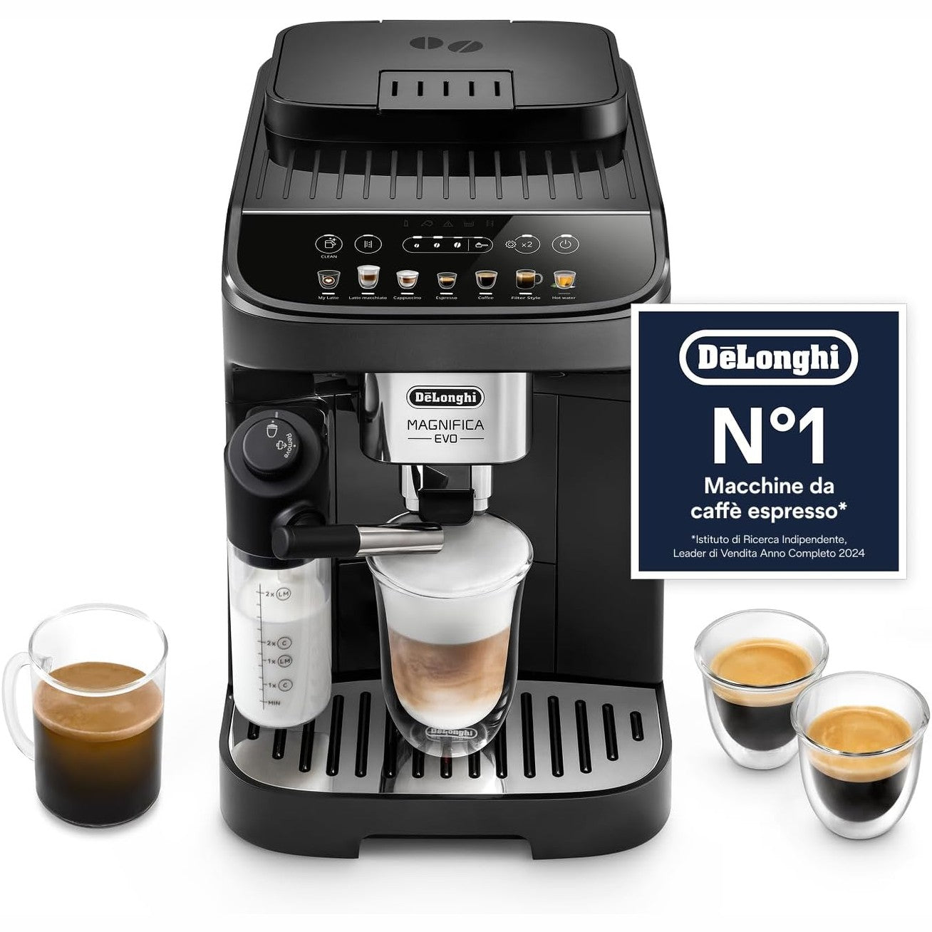 288041 - DE'LONGHI Makinë për Kafe dhe Kapuçino Magnifica Evo, ECAM292.81.B, me mulli kokrrash, ngjyrë e zezë
