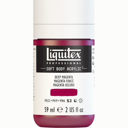 269079 - LIQUITEX 1959300 Bojë Akrilike Profesionale Soft Body, Shishe 59ml, Magenta e Errët, Rezistente ndaj Dritës dhe Moshës