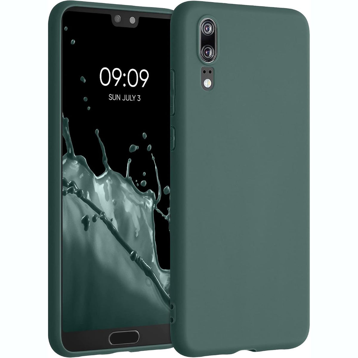 296483 - KWMOBILE Mbrojtëse për Huawei P20, TPU, karikim pa tel, mbulesë mbrojtëse në ngjyrë blu të çelët