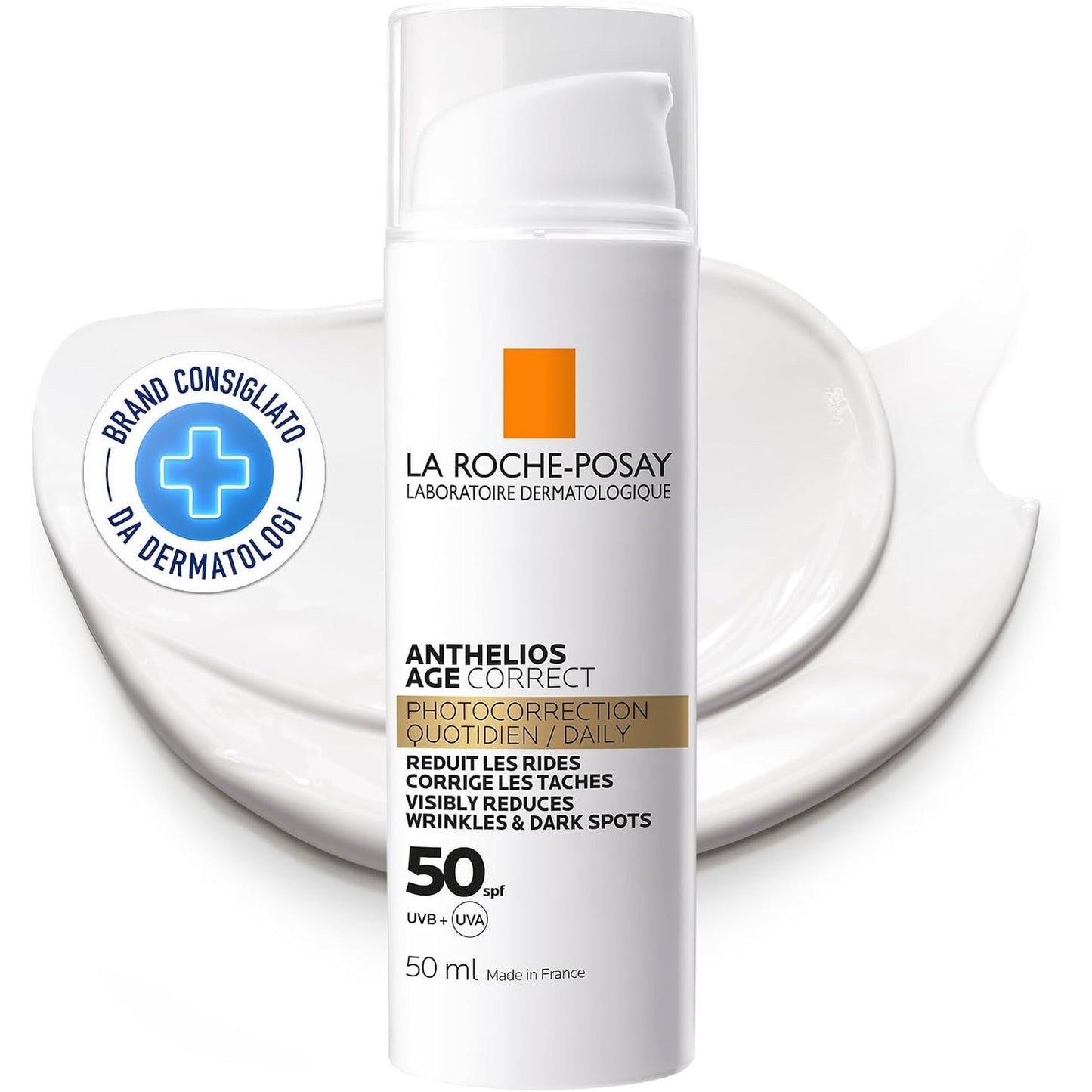271588 - LA ROCHE POSAY Age Correct, Krem Mbrojtës Anti-Plakje, 50 ml, Veprim Anti-UVA dhe UVB, Me Acid Hialuronik, Niacinamidë dhe Phe-Resorcinol