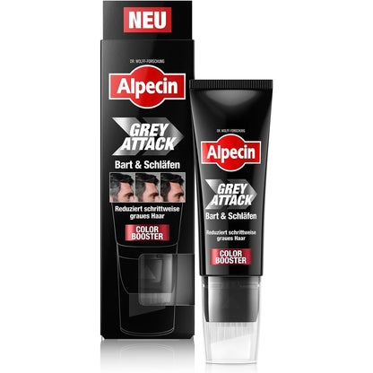 303461 - ALPECIN Grey Attack Beard & Tempuj Ngjyrues - 50 ml - Mbulon qimet gri në mjekër dhe tempuj - Ripigmentim gradual me teknologjinë 5,6-DHI