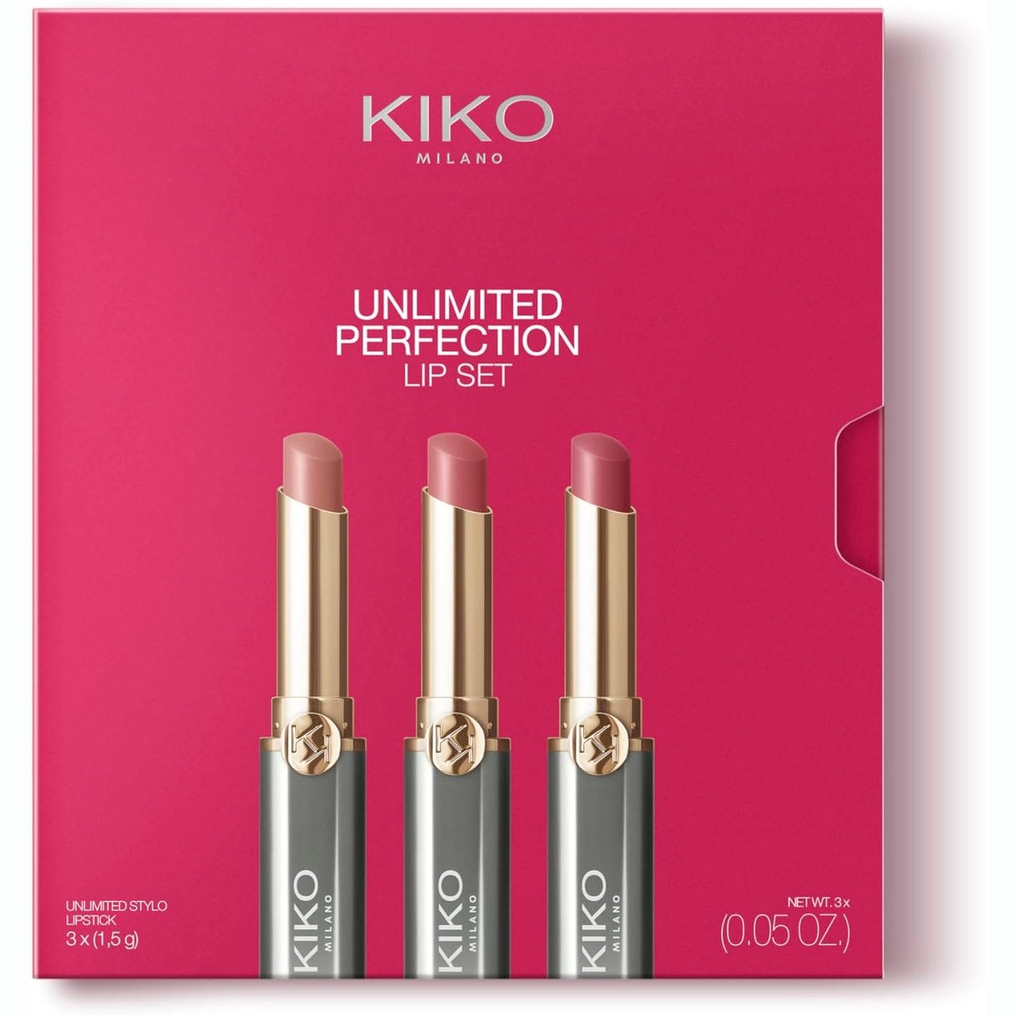 271438 - KIKO MILANO, Unlimited Perfection Lip Set 01, set me 3 buzëkuq kremozë