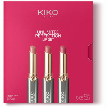 271438 - KIKO MILANO, Unlimited Perfection Lip Set 01, set me 3 buzëkuq kremozë