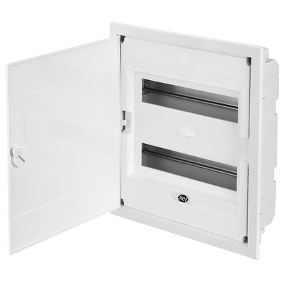 312928 - KUTI SIGURESASH REV e montuar në rrafsh - 2 rreshta, 24 module, 379x341x105 mm, 400V, e bardhë