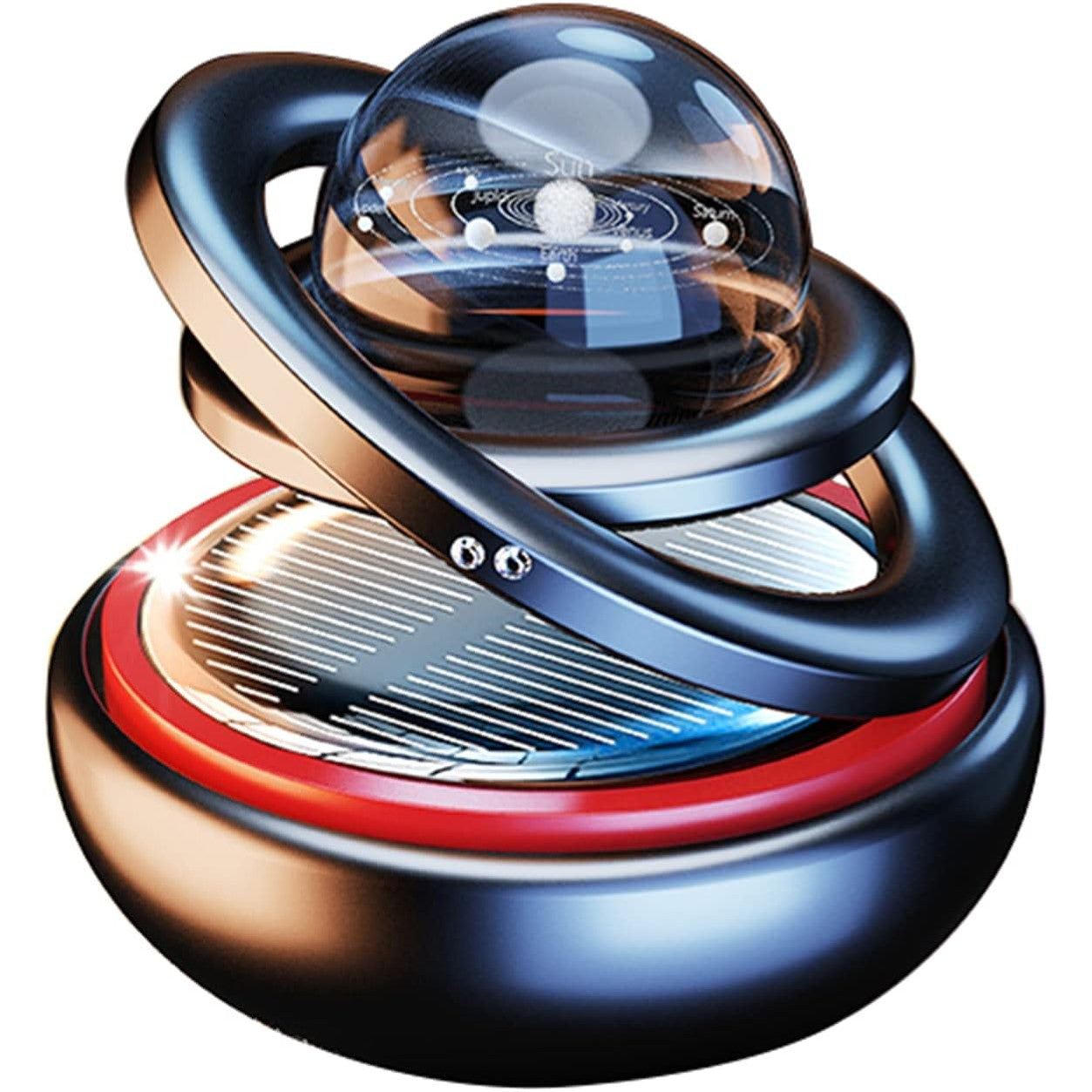 164050 - KWAK'S Aromatizues Ajri me Energji Diellore, Difuzor Vaji Esencial me Pezullim dhe Rrotullim, Unazë të Dyfishtë Interstellar, Freskues Ajri, ngjyra e zezë