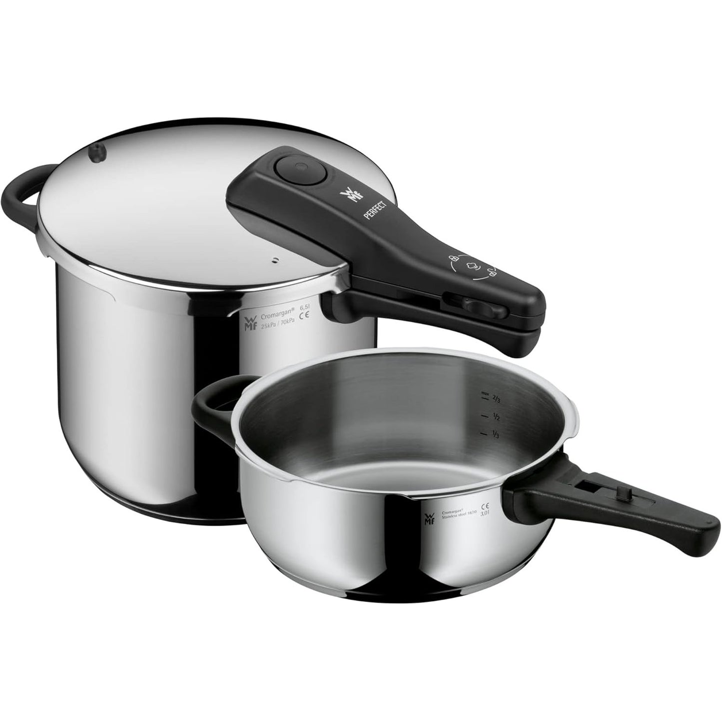 221034 - WMF Perfect Tenxhere me Presion Ø 22 cm, 6.5 litra, çelik inox Cromargan, e përshtatshme për induksion