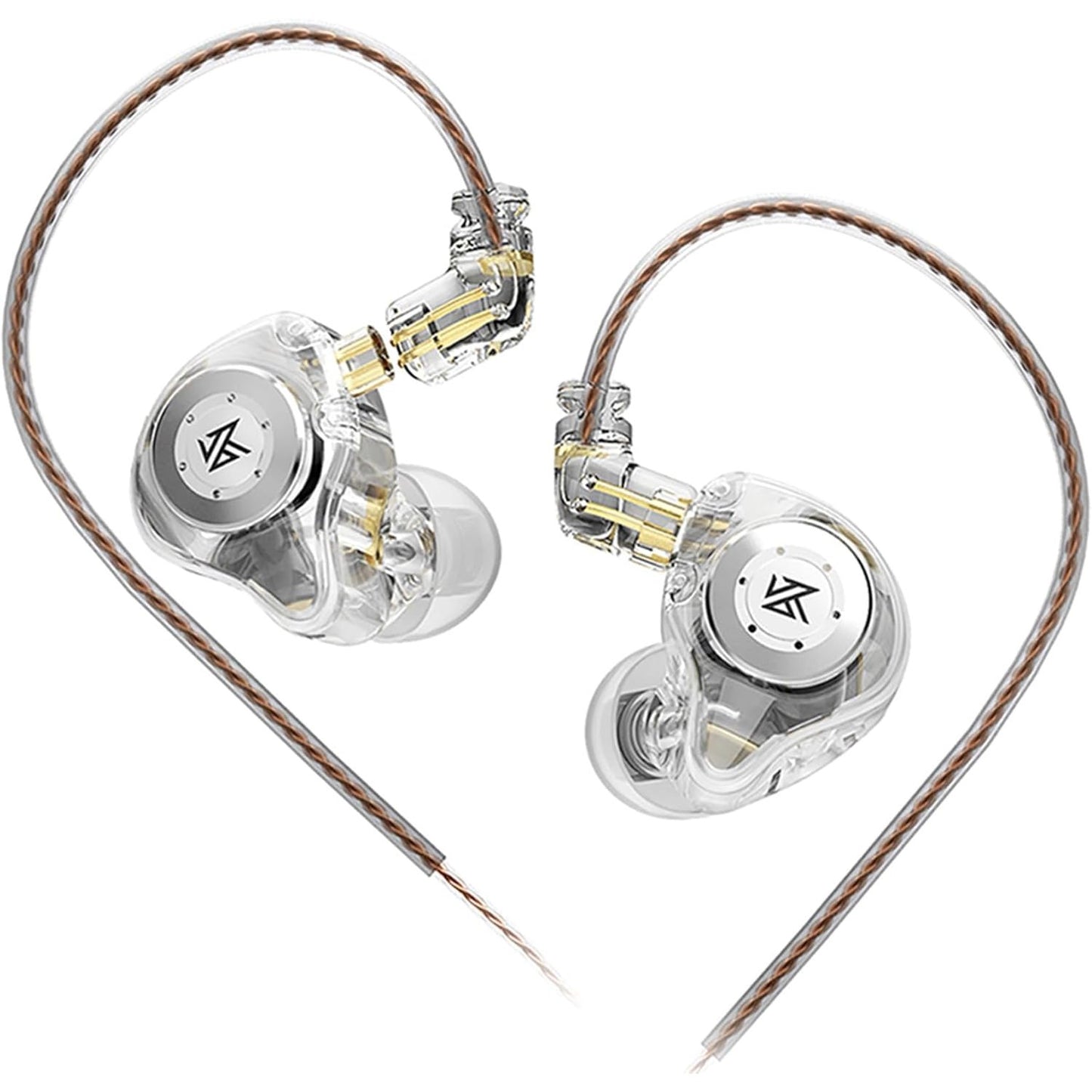 266987 - KEEPHIFI Kufje KZ EDX Pro IEM në vesh - Kufje stereo Dual DD HiFi për tingull, skenë dhe lojëra për këngëtarë audiofilë (të bardha, pa mikrofon)