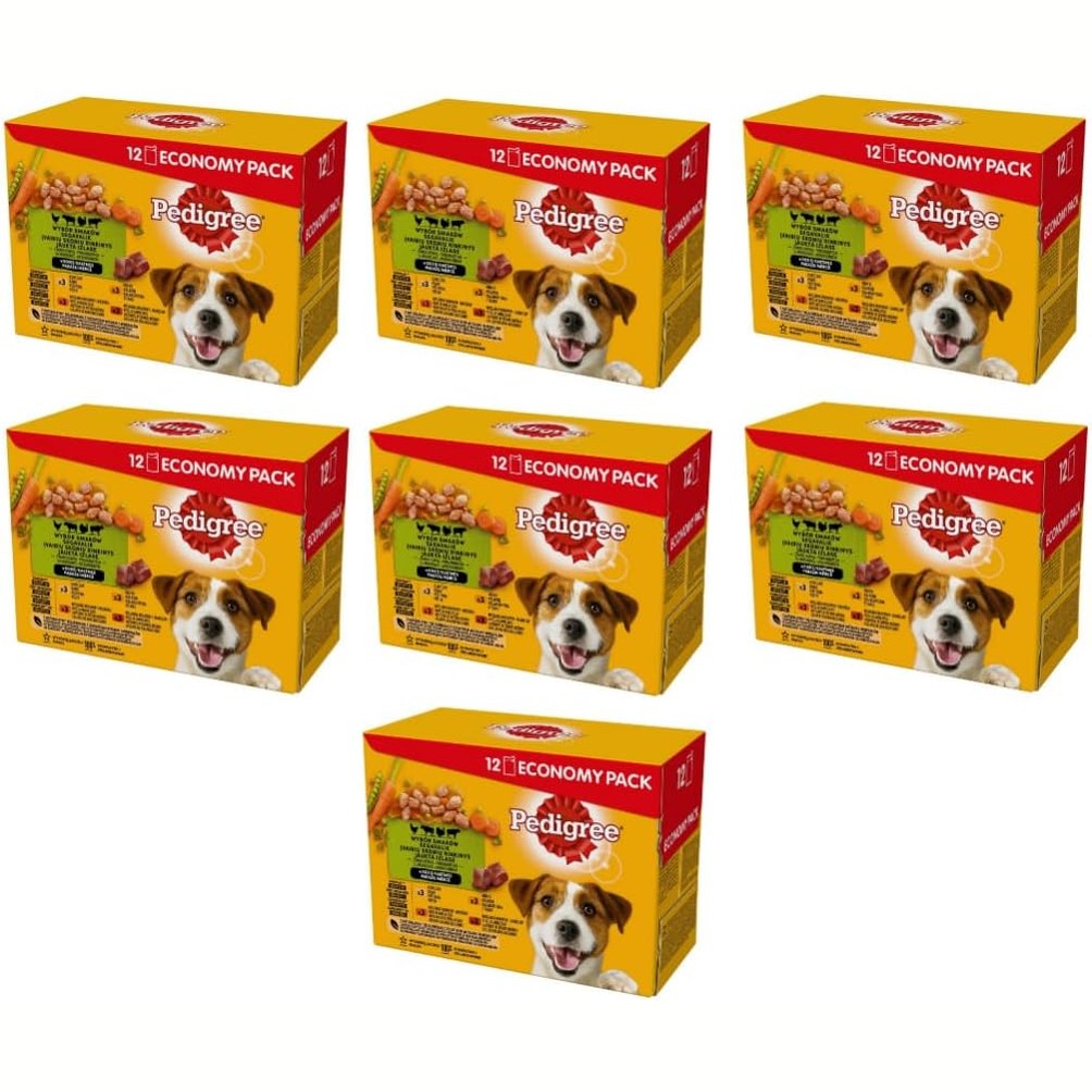 195472 - PEDIGREE Qese të Freskëta në Salcë të Përzier me 4 Varietete Perimesh për Qen të Rritur, 84 Copë x 100g