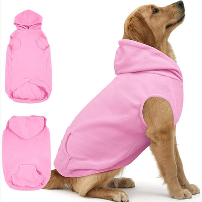 221917 - IECOii - Bluzë me Kapuç për Qen - Kostum Xhupi me Pullover prej Leshi - Veshje për Bulldog Francezë dhe Dachshund - Rozë - Madhësia L