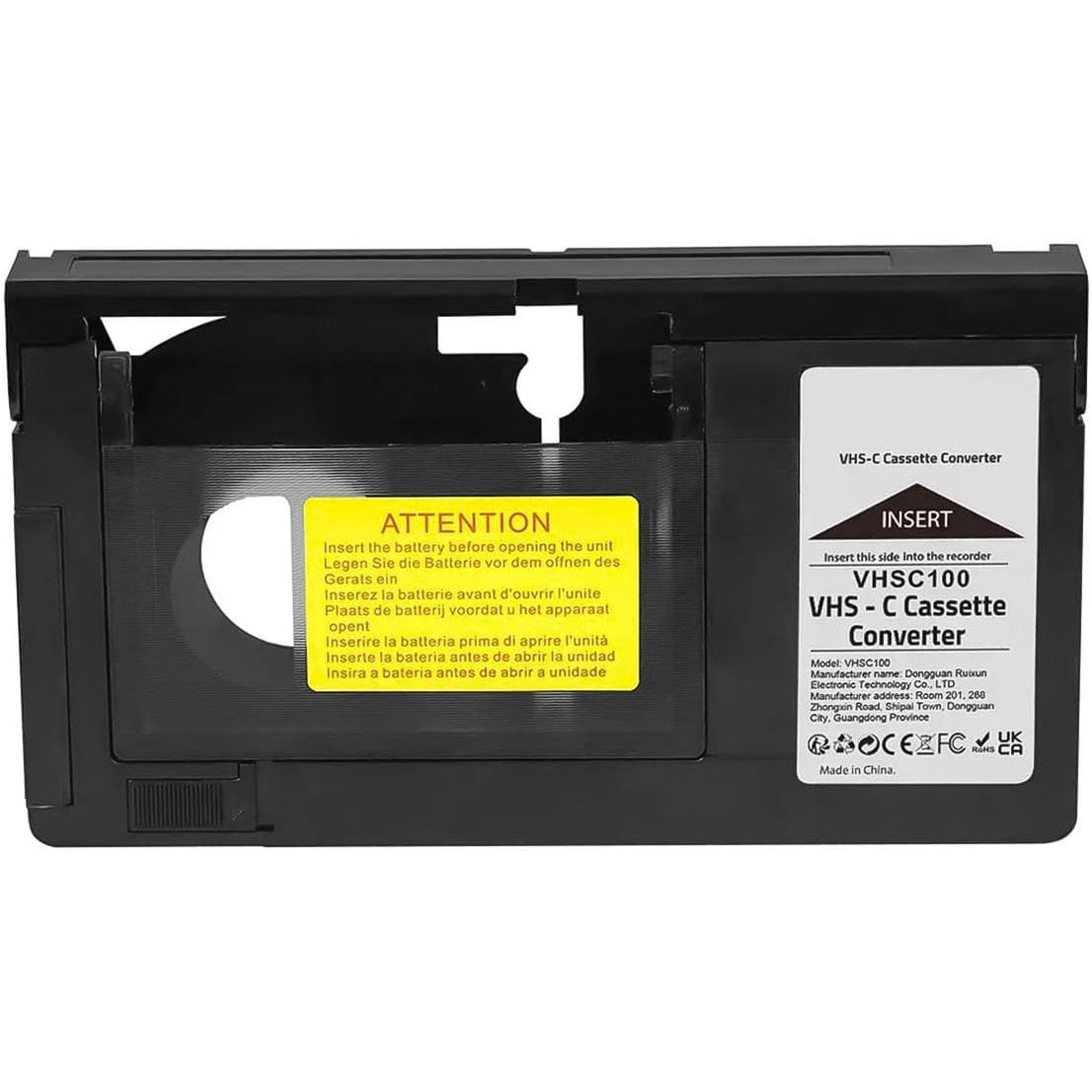 251671 - LAROAL Përshtatës kasete VHS-C, Konvertues VHS, Kuti Konvertuesi Video, Përshtatës Konvertuesi Kasete VHS, Jo i Përputhshëm me 8mm Mini DV ose Hi8