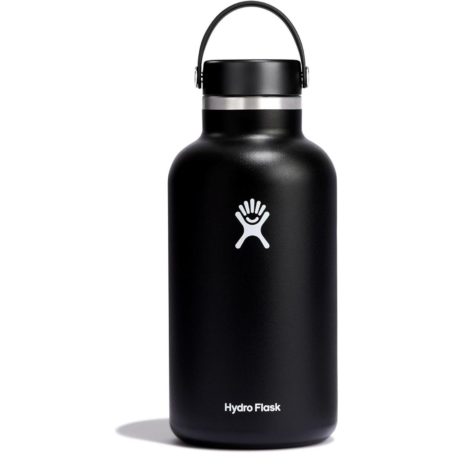 183454 - HYDRO FLASK - Shishe uji e izoluar me vakum prej çeliku inox, 1893ml (64oz) - me kapak të papërshkueshëm dhe fleksibël - Për piqet të nxehta dhe të ftohta - Ngjyrë e zezë