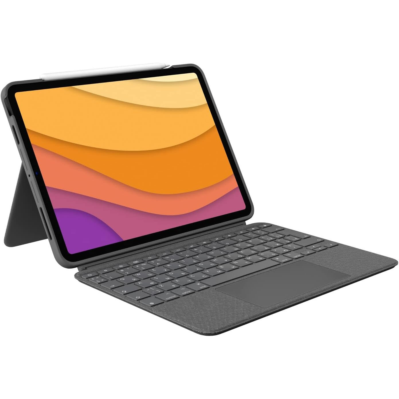 267599 - LOGITECH Kutia e tastierës Combo Touch iPad Air (gjenerata e 4-të dhe e 5-të - 2020, 2022) - Tastierë e shkëputshme me ndriçim prapa - Trackpad me klikim kudo, lidhës inteligjent, paraqitje gjermane QWERTZ - gri