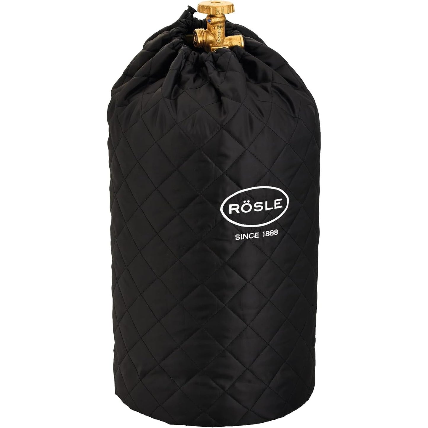 288998 - RÖSLE Mbulesë për cilindra gazi 5 kg, 100% poliester, mbyllëse Velcro, lidhëse, e zezë