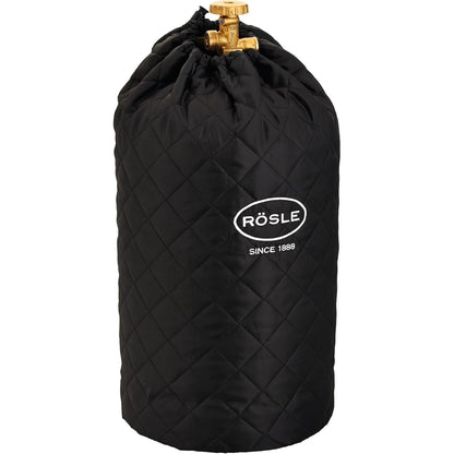 288998 - RÖSLE Mbulesë për cilindra gazi 5 kg, 100% poliester, mbyllëse Velcro, lidhëse, e zezë