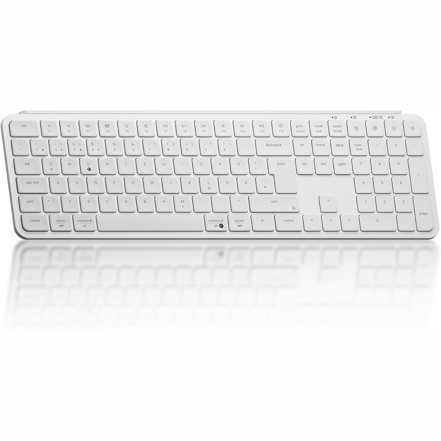 276387 - KEYCHRON B6 PRO TASTIERË ULTRA E HOLLË PA TEL, 2.4 GHz/Bluetooth 5.2, PARAQITJE 100% GJERMANE-ISO, JETËGJATËSI E GJATË E BATERISË, E PROGRAMUESHME ME ZMK, E PAJTUESHME ME MAC, WINDOWS DHE LINUX, E BARDHË FILDISHI