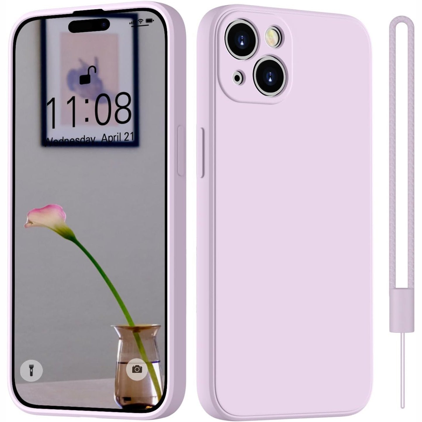 269601 - Mbulesë silikoni HGH për iPhone 15, Mbrojtëse ultra e hollë me shtresë mikrofibre, rezistente ndaj goditjeve dhe gërvishtjeve - Jeshile e errët