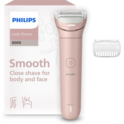 301900 - PHILIPS Lady Shaver Series 8000, makinën rroje elektrike pa tel, për lagësht dhe thatë, sistem me 3 tehe, kokë fleksibile, dritë LED, 100 minuta, modeli BRL129/00
