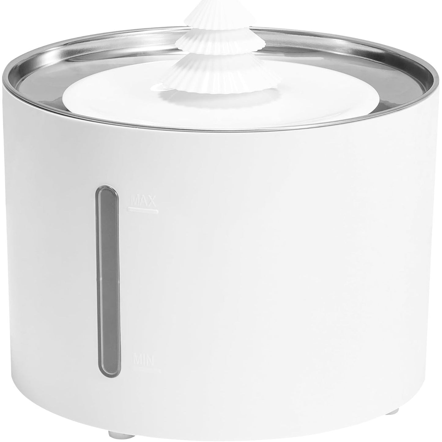 222824 - AMAZON BASICS Shatërvan për Pije për Mace prej Çeliku Inoks me 3 Filtra, 3 L, i Bardhë