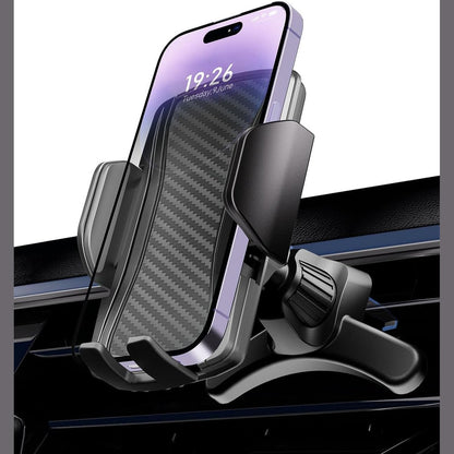 267205 - Hoppac Mbajtëse Telefoni për Makinë, Grep Çeliku i Përmirësuar, Rrotullim 360°, Lëshim me Një Buton, Montim për Ventilim, për iPhone Max dhe Telefona 4-7"