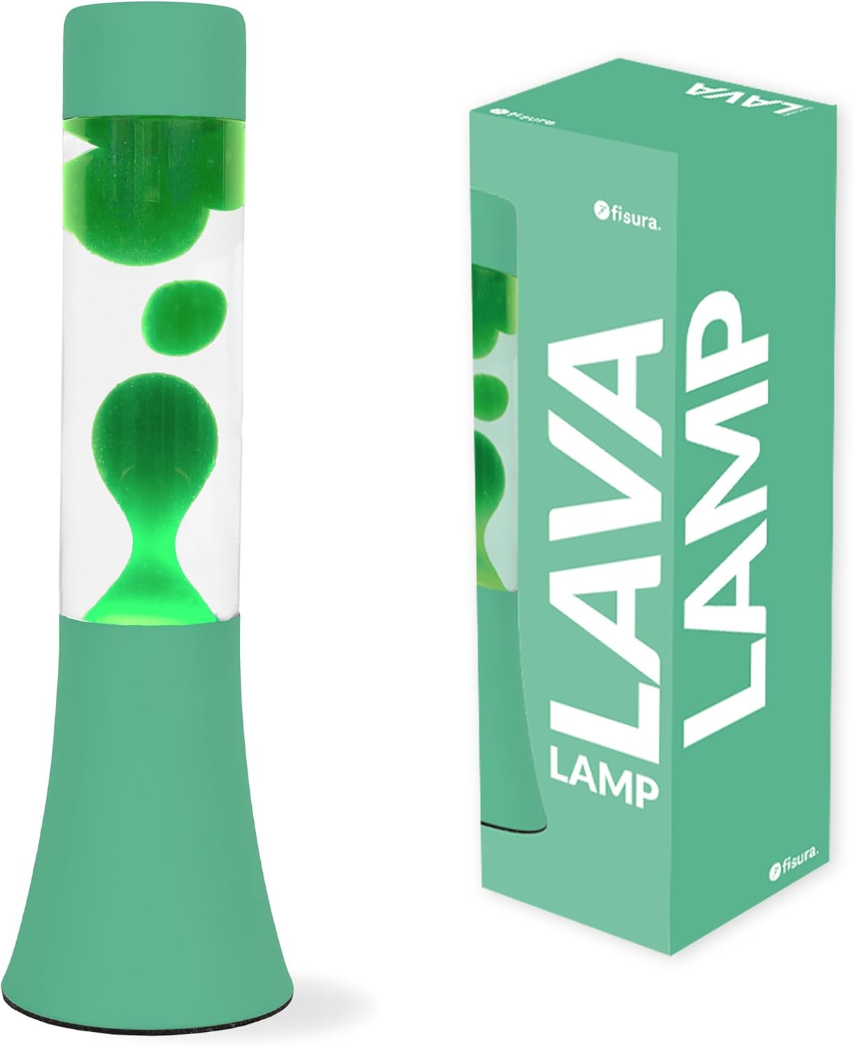 228004 - Fisura Llambë Lave e Gjelbër, 30 cm me bazë dhe lëng transparent, përmasat: 9 x 9 x 30 cm