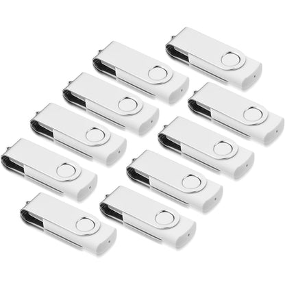 309774 - ARETOP Disqe USB 4GB, Pako me 10 copë, Disqe USB 2.0 me Shpejtësi të Lartë Rotate Metal (e Bardhë)